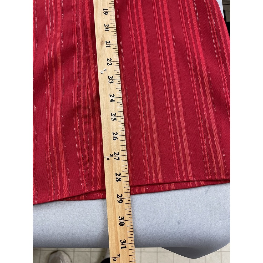 Maggie‎ Barnes Women's 3X 26/28W Red Striped Long Sleeve Button Up Blouse Top - Picture 9 of 9